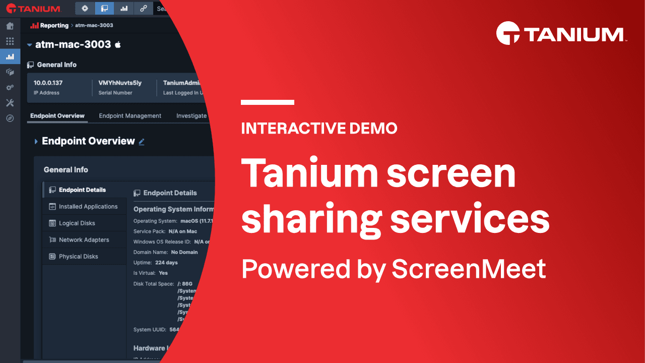 Tanium Screenmeet Demo Screenshot