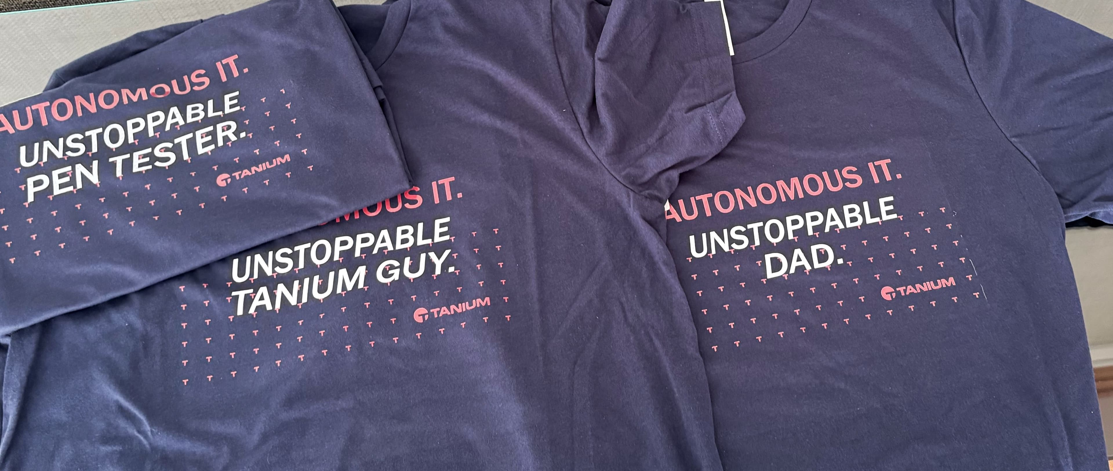 Tanium customizabled t-shirts 