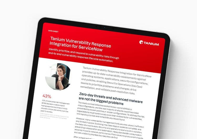 Tanium Vulnerability Response Integration for ServiceNow