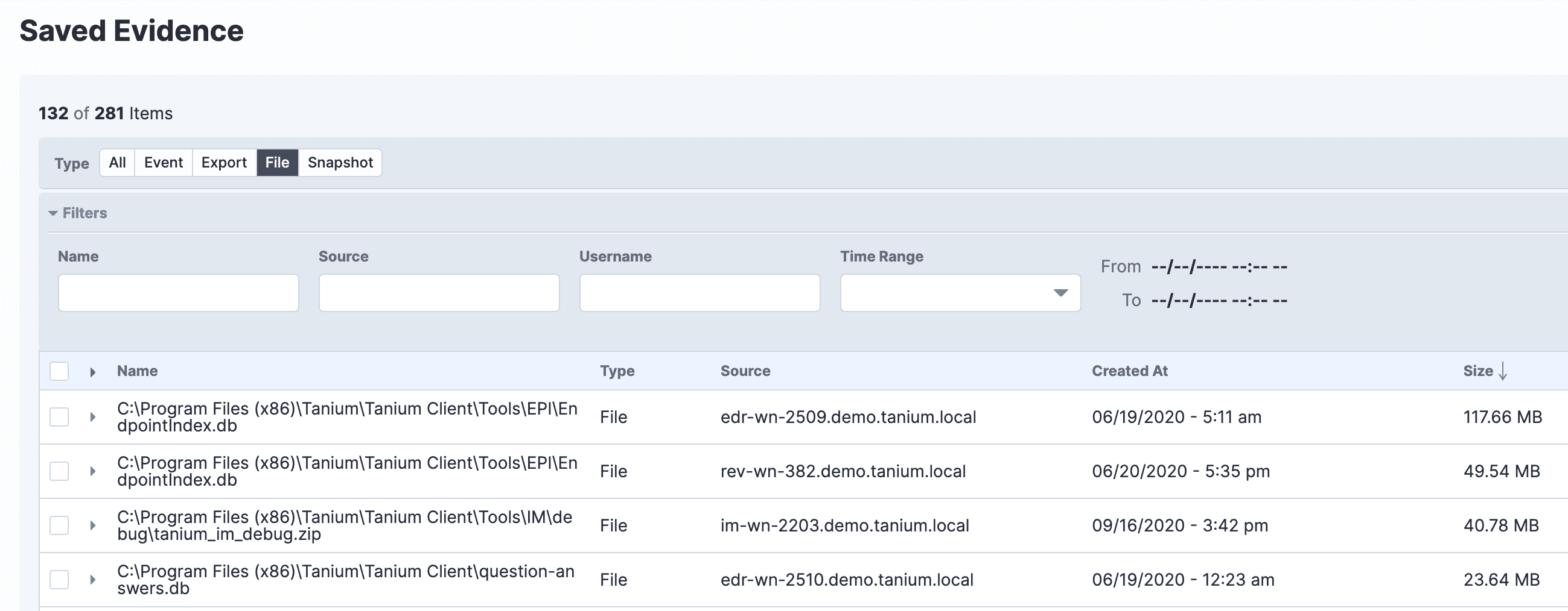 Image showing Tanium Threat Response can gather the forensics from an endpoint.