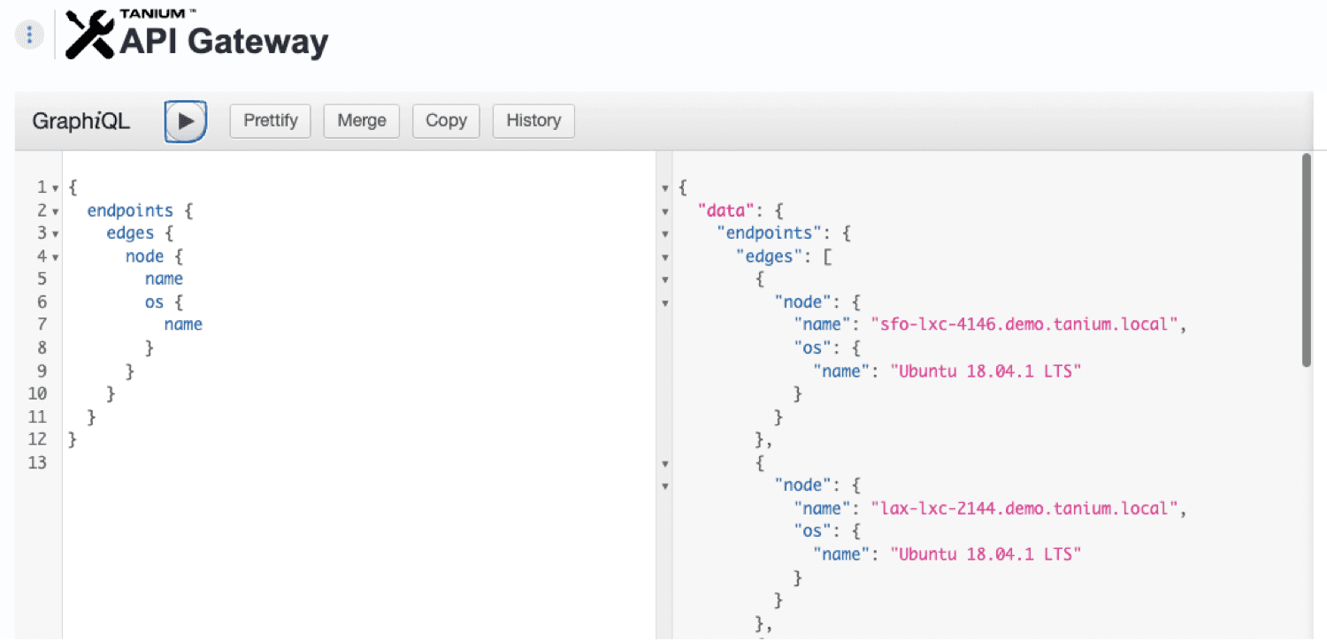 Screenshot 4: Querying all endpoints and their operating system