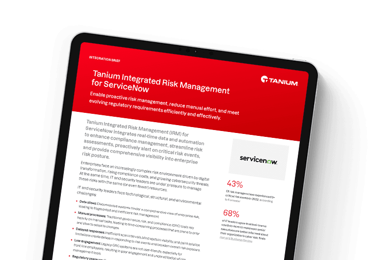 Mobile featured image: Tanium IRM for ServiceNow brief
