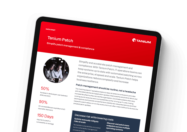 Mobile featured image: Tanium Patch data sheet