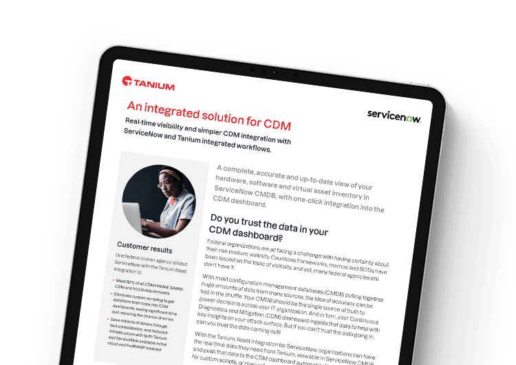 mobile featured image: Tanium for ServiceNow CDM solution brief
