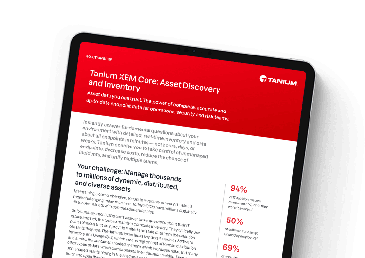 Mobile featured image: Tanium XEM Core: Asset Discovery and Inventory