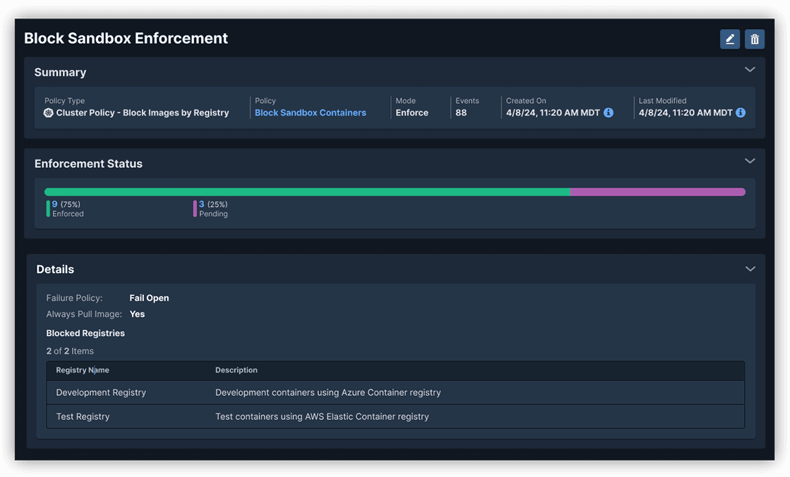 Runtime policy enforcement